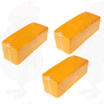 3 X Fromage Cheddar Rouge - Doux - Bloc | Ensemble 7,5 kilos