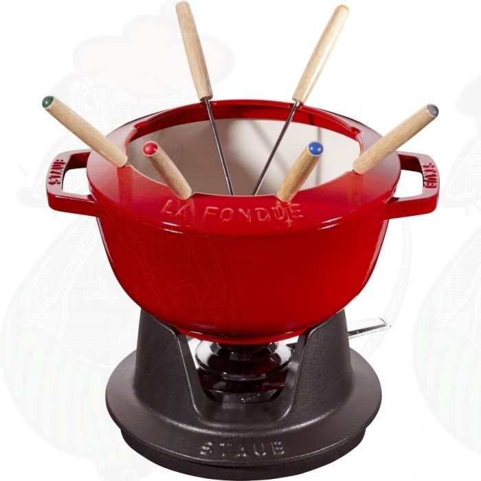 Service à fondue et savoyarde CERISE rouge 2 L Le Creuset rouge