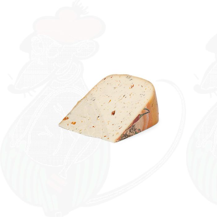 Fromage Gouda aux olives et tomates | Fromage Gouda de qualité supérieure | 500 grammes main product photo