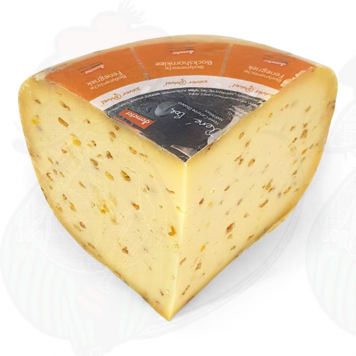 Fenugreek Gouda Organic Biodynamic cheese Demeter Quarter of a