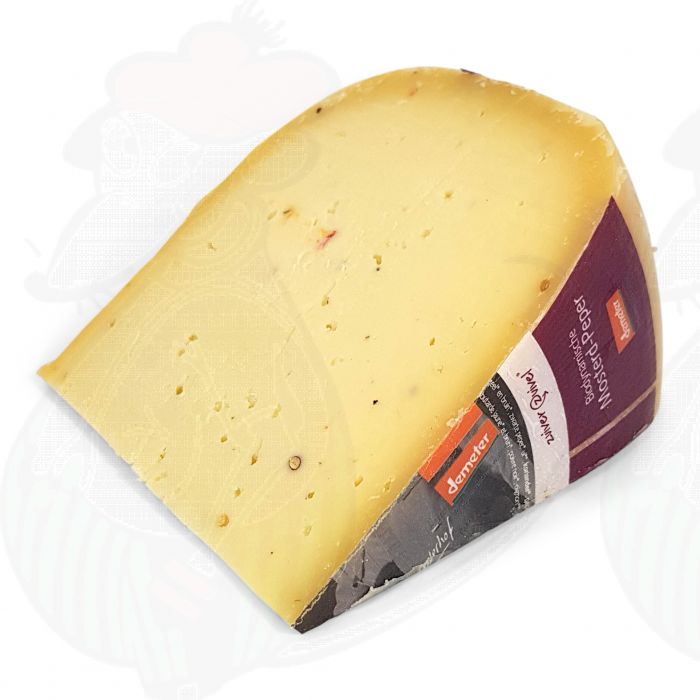 Mustard pepper Gouda Organic Biodynamic cheese - Demeter | 500 grams / 1.1 lbs main product photo